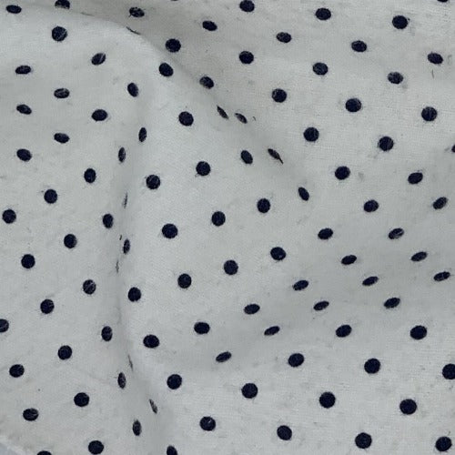 Navy Polka Dot 100% Cotton Woven Flannel | SKU 2349 #U108 - flannel fabrics fabric by LongLing