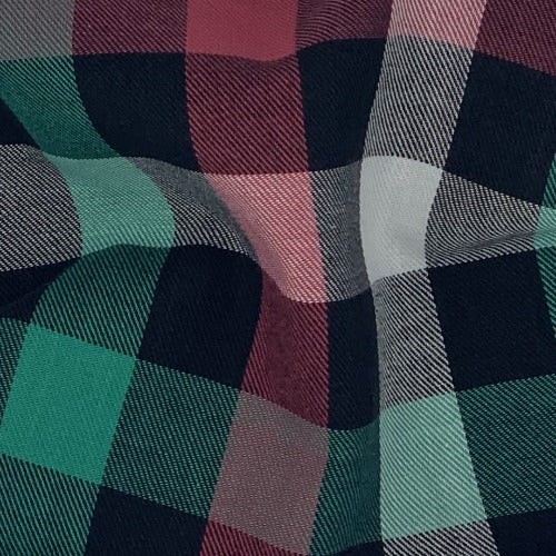 Black/Green | Yarn Dye Plaid Shirting - SKU 3455 #S18 - shirting fabrics fabric by LongLing