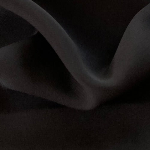 Polyester Chiffon - Black | SKU 4626A #U105/106 - satin fabrics fabric by LongLing