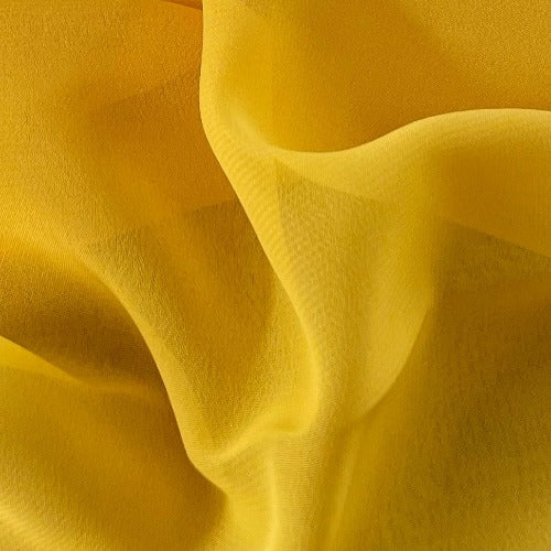 Polyester Chiffon - Yellow | SKU 4626A #U105/106 - satin fabrics fabric by LongLing