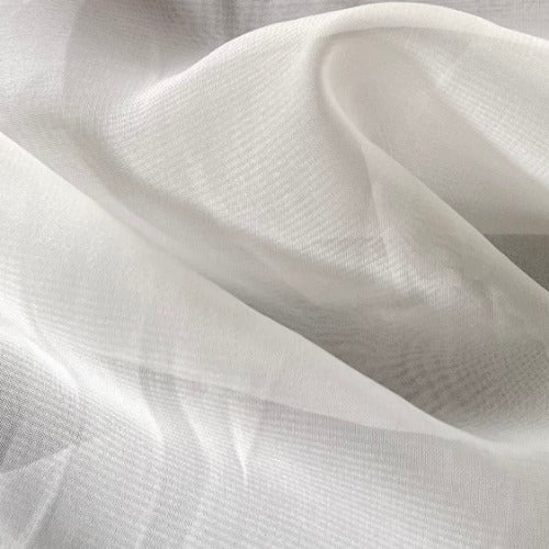 Polyester Chiffon - White | SKU 4626B #U66 - satin fabrics fabric by LongLing