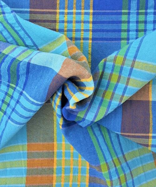 Royal Plaid | Children's Seersucker Shirting - SKU 5224 #S47 - shirting fabrics fabric by LongLing