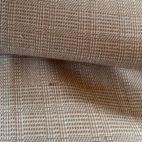 Polyester/Rayon Suiting - Khaki Houndstooth Plaid - 25-Yard Lot - suiting fabrics fabric by LongLing