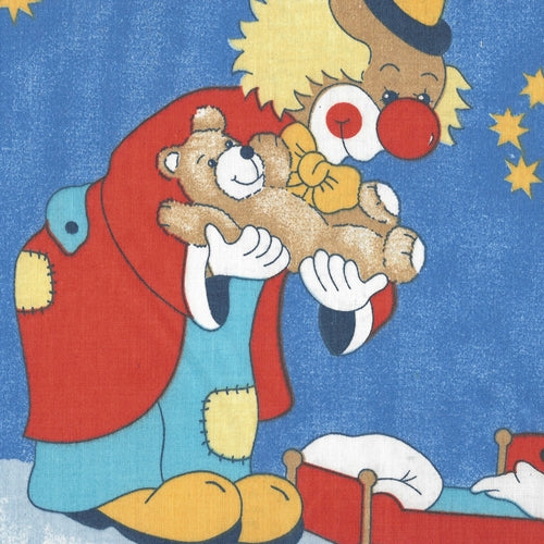 Blue | Clowns Poly/Cotton Print (10 Yard Roll) - SKU 5824F #131 - printed cotton fabrics fabric by LongLing