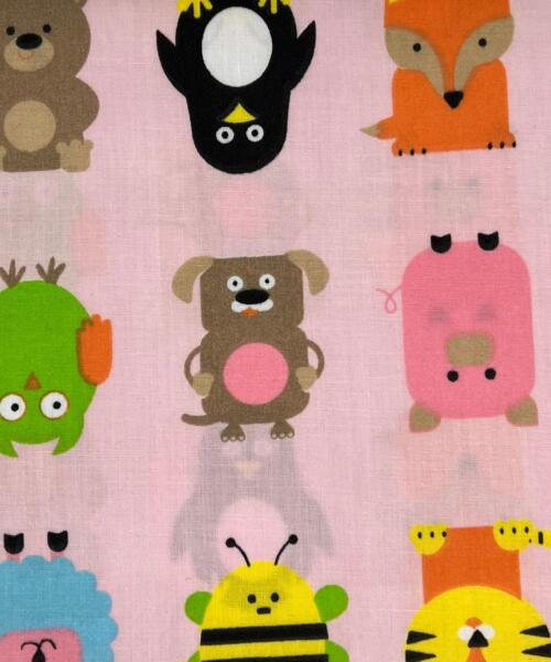 Pink | Cute Animals Easycare Print - SKU 5824A #S113 - printed cotton fabrics fabric by LongLing