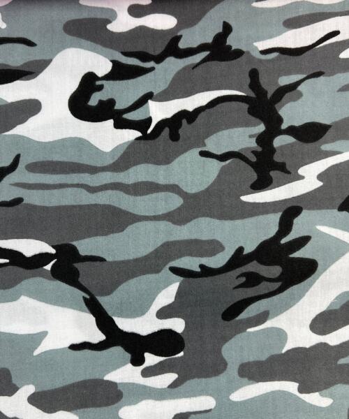 EasyCare Polyester/Cotton Woven Prints - Grey Army Camouflage | SKU 5824G #U5 - printed cotton fabrics fabric by LongLing