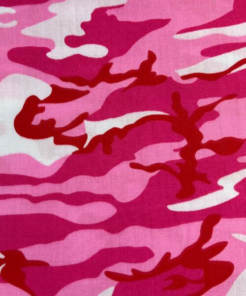 EasyCare Polyester/Cotton Woven Prints - Pink Army Camouflage | SKU 5824G #U5 - printed cotton fabrics fabric by LongLing