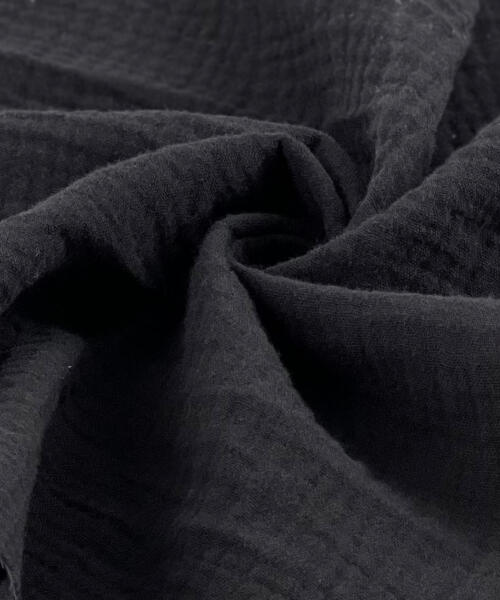 Double Face 100% Cotton Gauze - Black | 5924B #S96 - gauze fabrics fabric by LongLing