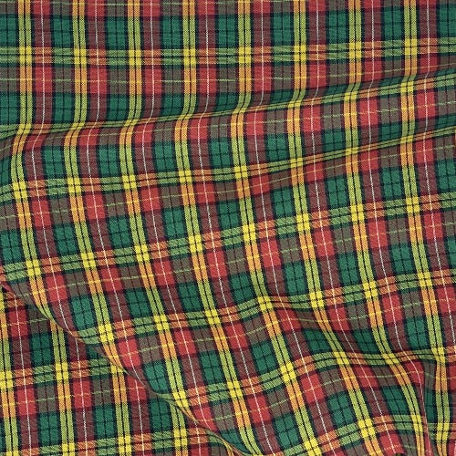 Hunter/Yellow Plaid Shirting- SKU 5925 #S91 - shirting fabrics fabric by LongLing