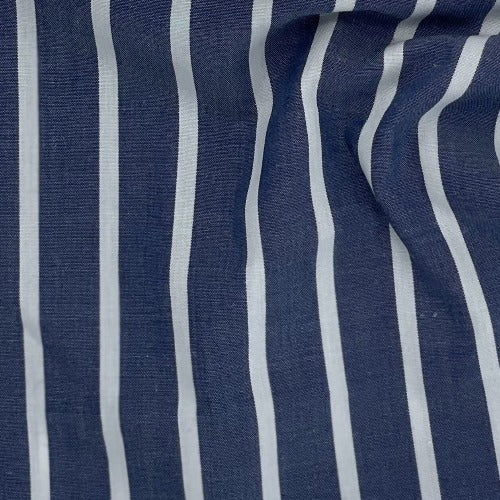 Indigo | Shirting Stripe - SKU 6223 #S208A - shirting fabrics fabric by LongLing