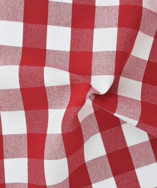 Yarn Dye 1" Buffalo Check Polyester Poplin - Red & White | SKU 6629 #S30 - suiting fabrics fabric by LongLing