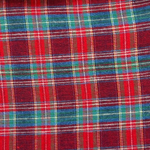 Red | Tartan Plaid Flannel Shirting - SKU 6633 #U102 - flannel fabrics fabric by LongLing