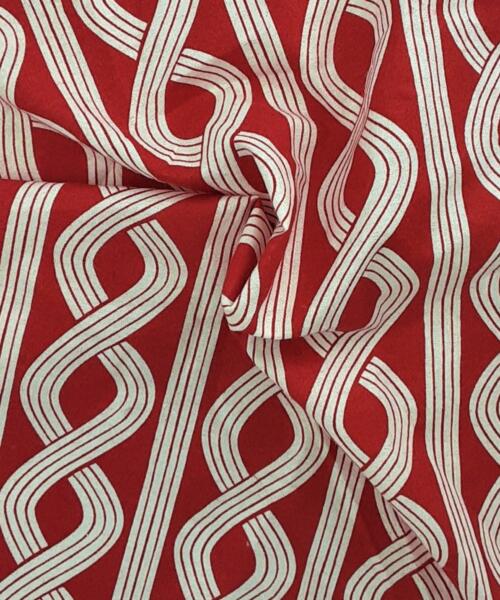 Red #U164 Scroll Children's Cotton Print Woven Fabric - SKU 6821B - printed cotton fabrics fabric by LongLing