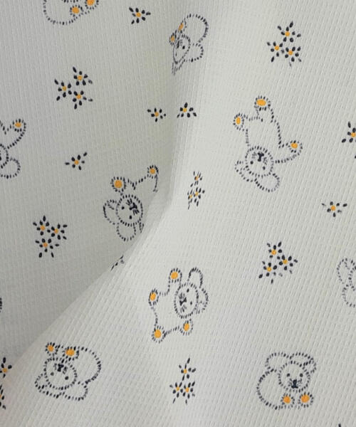 White #U164 Teddy Bear Children's Cotton Print Woven Fabric - SKU 6821B - printed cotton fabrics fabric by LongLing