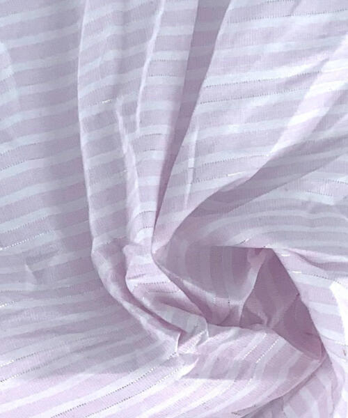Pink | Metallic Stripe Shirting - SKU 6965 #S156A - shirting fabrics fabric by LongLing