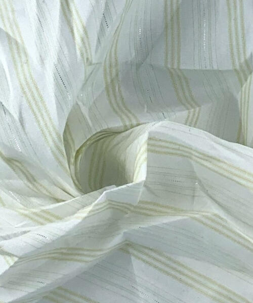 White | Metallic Stripe Shirting - SKU 6965 #S156A - shirting fabrics fabric by LongLing
