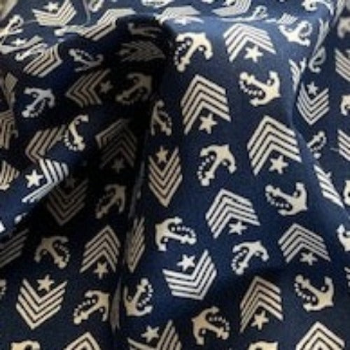 Anchors & Stripes by Michael Miller - Printed 100% Cotton Shirting - SKU 7038D #U176 - printed cotton fabrics fabric by LongLing