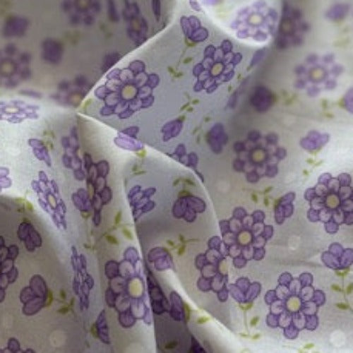 Summertime Floral 100% Cotton Quilting Print - Lavender | SKU 7041 #U9 - printed cotton fabrics fabric by LongLing
