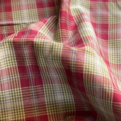 Red/Olive | Shirting Plaid - SKU 7087C #S192 - shirting fabrics fabric by LongLing