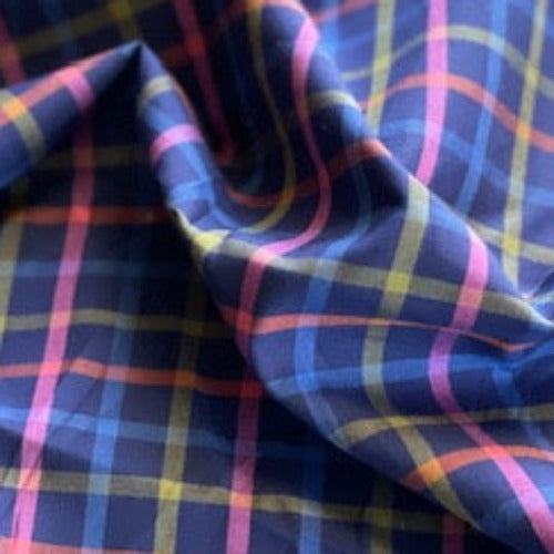 Royal/Hot Pink | Shirting Plaid - SKU 7087C #S192 - shirting fabrics fabric by LongLing