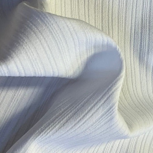White | Stripe Stretch Suiting - SKU 7103B #S166 - suiting fabrics fabric by LongLing