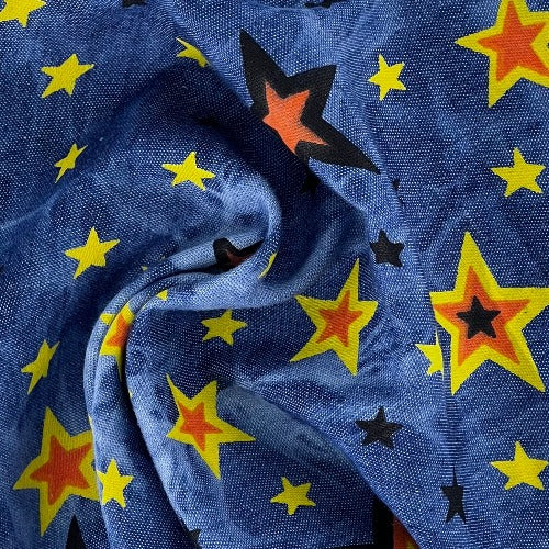 Indigo | Stars Chambray Shirting Print | SKU 7144 #U16 - shirting fabrics fabric by LongLing