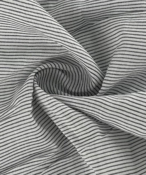 Mindful Grey | Horizontal Stripe Fine Shirting Woven - SKU 7284 #U11 - shirting fabrics fabric by LongLing