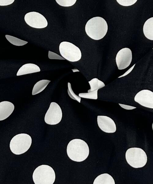 Black | Dot Print Cotton Woven (by Michael Miller) - SKU 7373A #S105 - printed cotton fabrics fabric by LongLing