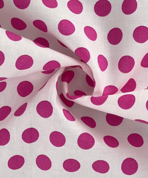 Hot Pink | Dot Print Cotton Woven (by Timeless Treasure) - SKU 7373A #S120 - printed cotton fabrics fabric by LongLing