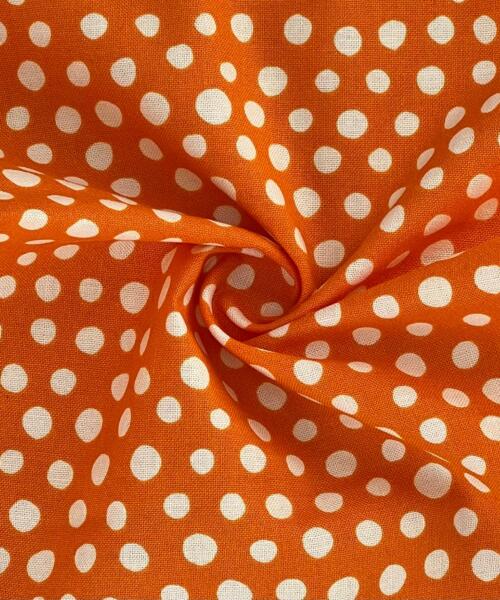 Orange | Dot Print Cotton Woven (by Robert Kaufman) - SKU 7373A #S131 - printed cotton fabrics fabric by LongLing