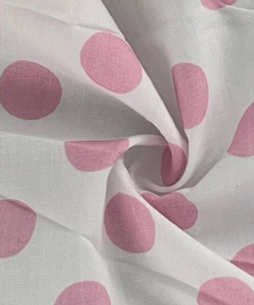 White/Pink | Dot Print Cotton Woven (Made for Bailey Boys) - SKU 7373B #S136 - printed cotton fabrics fabric by LongLing