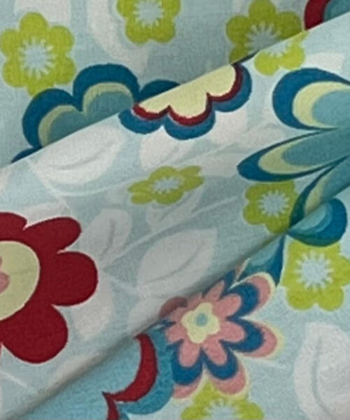 Aqua/Pink | Flower Horizons Cotton Print - SKU 7378 #S25 - printed cotton fabrics fabric by LongLing