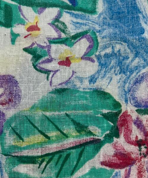 Blue | Floral Gauze Print - SKU 7469 #U16 - gauze fabrics fabric by LongLing
