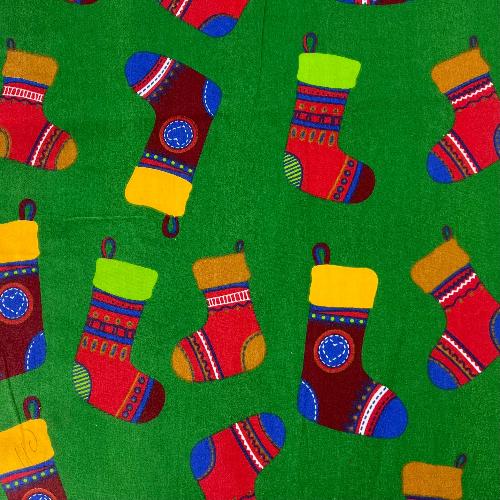 Stockings - Green | Print Poly/Cotton Shirting - SKU 7634A #U17 - printed cotton fabrics fabric by LongLing