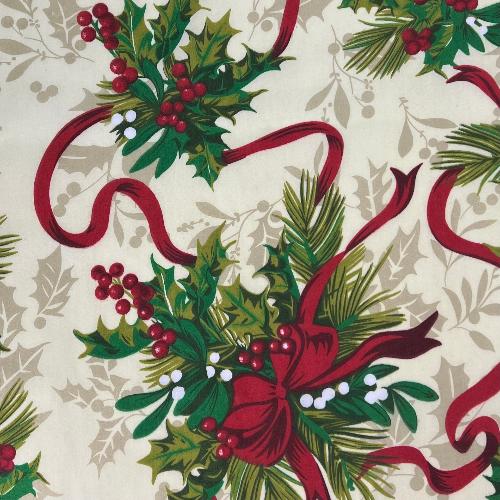 Festival Ribbons - Ivory | Print Poly/Cotton Shirting - SKU 7634A #U17 - printed cotton fabrics fabric by LongLing