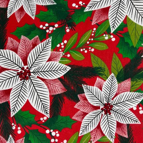 Season's Greetings - Red | Print Poly/Cotton Shirting - SKU 7634A #U17 - printed cotton fabrics fabric by LongLing