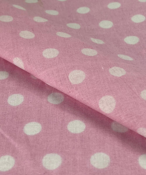 Pink & White Dot Print 100% Quilting Cotton | SKU 7722 #U1 - printed cotton fabrics fabric by LongLing