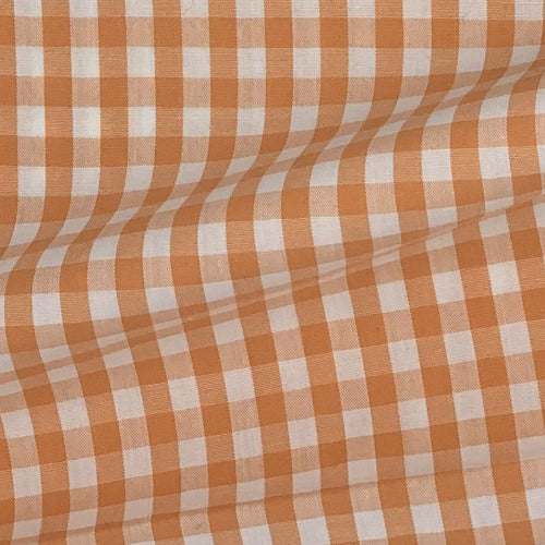 Orange & White 1/4" Gingham Check Shirting | SKU 7736 #U3 - shirting fabrics fabric by LongLing