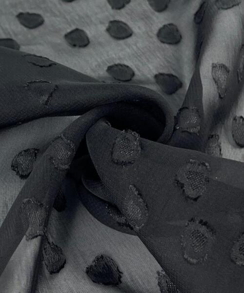 Leopard Embroidered Black Chiffon | SKU 7751 #UB2 - satin fabrics fabric by LongLing
