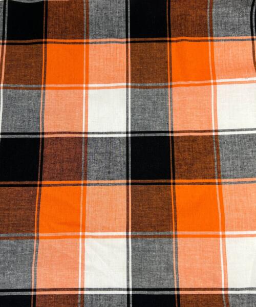 Cotton Plaid Shirting - Orange & Black | SKU 7890 #U103 - shirting fabrics fabric by LongLing