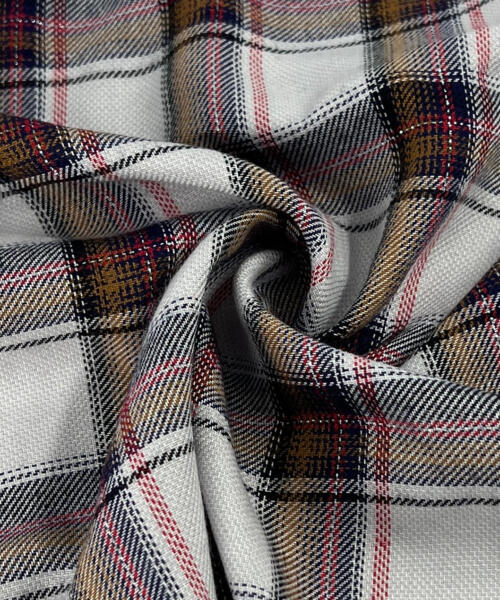 Red & Gold Metallic Yarn-Dye Plaid Woven | SKU 7891 #U103 - shirting fabrics fabric by LongLing