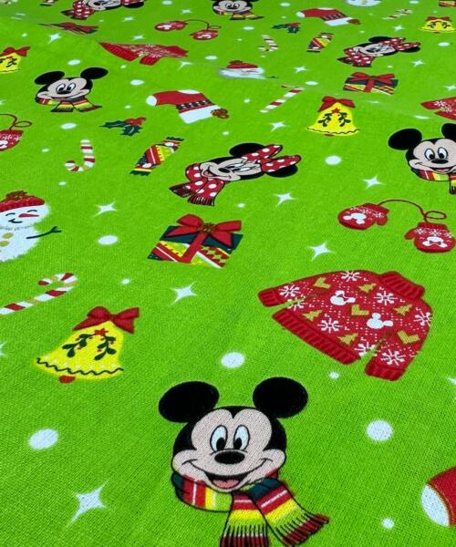 Disney Cotton Prints - Mickey Mouse Christmas | 10-Yard Lot - printed cotton fabrics fabric by LongLing