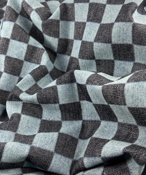 Check - Custom Laser Etched Stretch Denim - 10 Ounce Indigo | SKU 7913 - denim fabrics fabric by LongLing