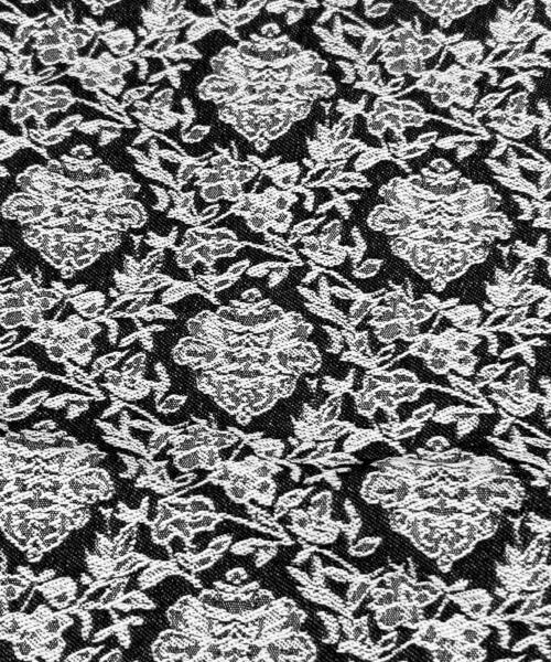Floral Jacquard Stretch Chambray - Black | 7956 #S99 - denim fabrics fabric by LongLing