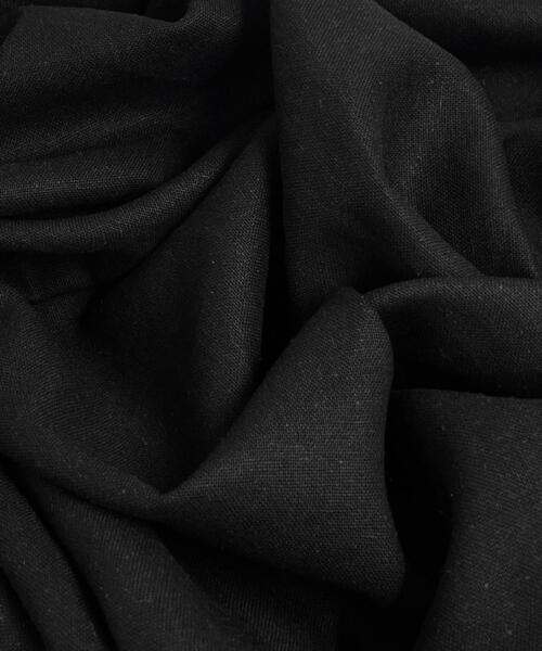 Heritage Linen - Premium Flax Linen/Cotton Blend - 5.75 Ounce Black | SKU 8048C - linen fabrics fabric by LongLing