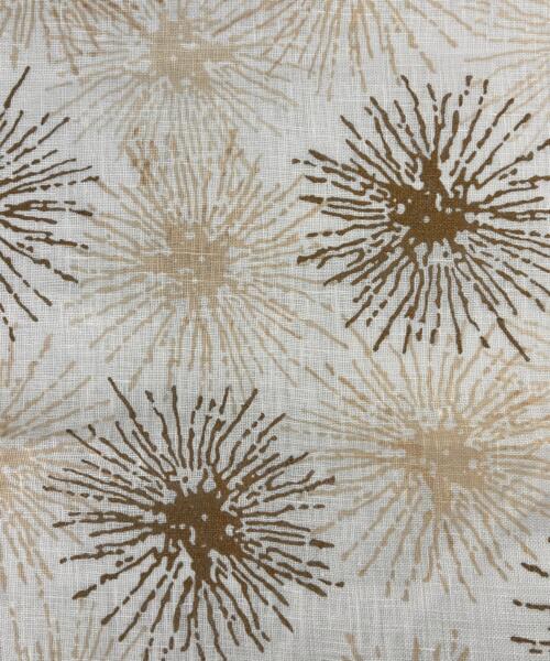 100% Linen - Lightweight, Open Weave - Beige & Gold Bursts | SKU 8087 #S193 - linen fabrics fabric by LongLing