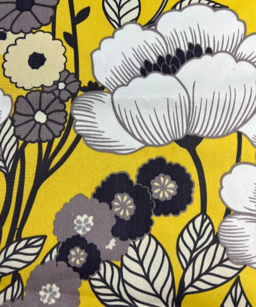 Yellow & Grey Poppys - Polyester/Cotton Twill - SKU 8134 #U1 - twill fabrics fabric by LongLing