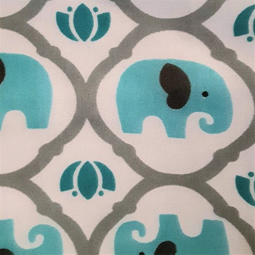 Blue Elephant | Polyester/Cotton Easy Care -SKU 9500B #U137 - printed cotton fabrics fabric by LongLing