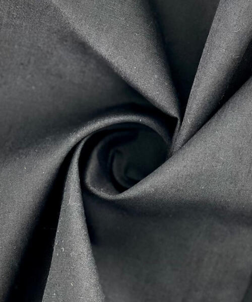 Black Poly/Cotton Broadcloth | REMNANTS - shirting fabrics fabric by LongLing