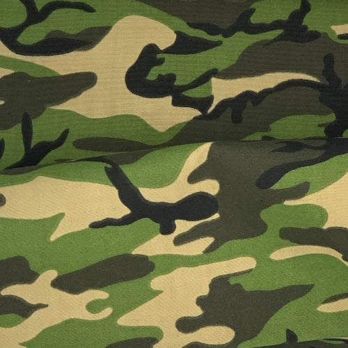 Easycare Camouflage Printed Water Resistant Woven | REMNANTS - printed cotton fabrics fabric by LongLing